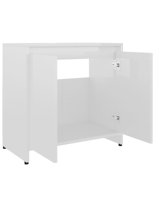 Koupelnová skříňka bílá lesklá 60 x 33 x 61 cm kompozitní dřevo