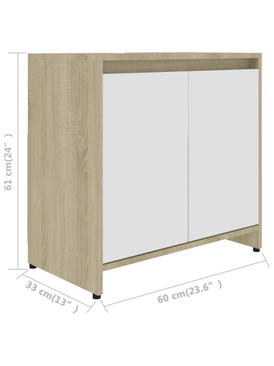 Koupelnová skříňka bílá lesklá 60 x 33 x 61 cm kompozitní dřevo
