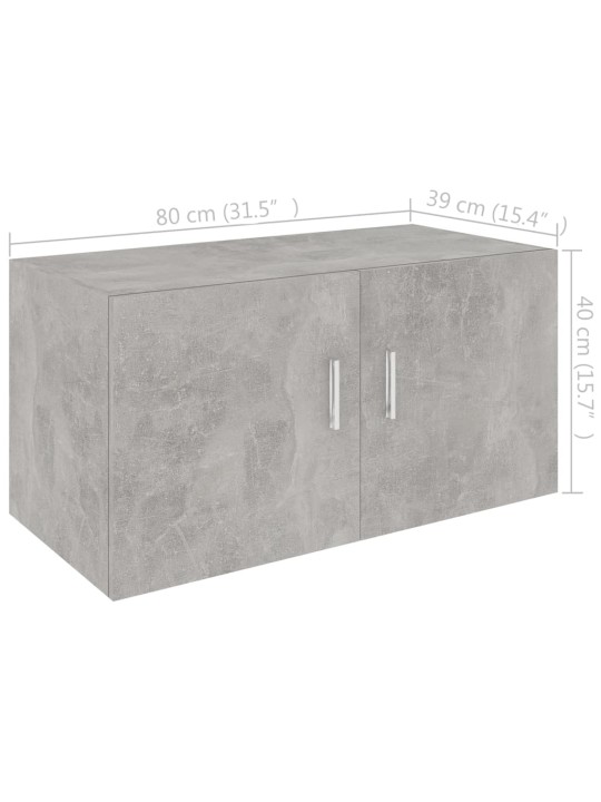 Nástěnná skříňka betonově šedá 80x39x40 cm kompozitní dřevo