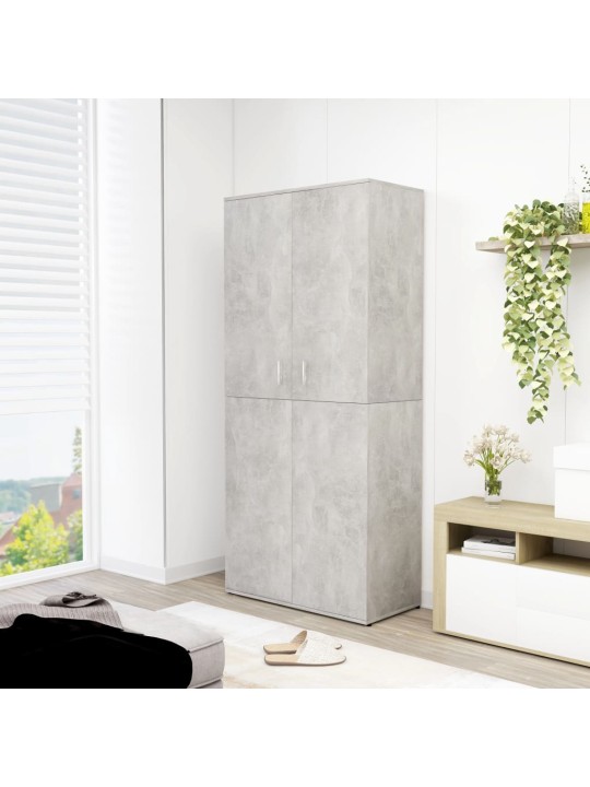 Botník betonově šedý 80 x 39 x 178 cm dřevotříska