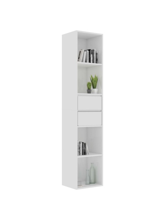 Knihovna bílá s vysokým leskem 36x30x171 cm kompozitní dřevo
