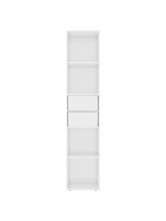 Knihovna bílá s vysokým leskem 36x30x171 cm kompozitní dřevo