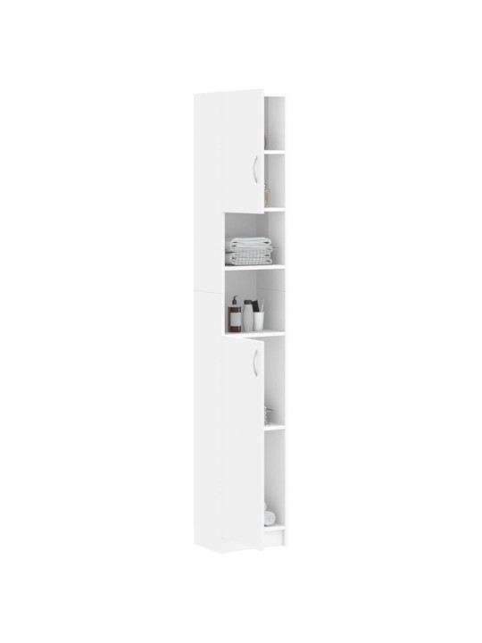 Koupelnová skříňka bílá lesklá 32x25,5x190 cm kompozitní dřevo
