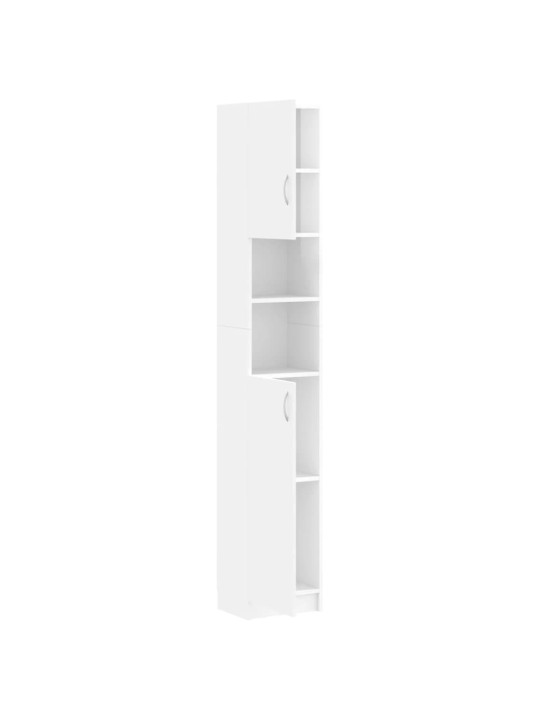 Koupelnová skříňka bílá lesklá 32x25,5x190 cm kompozitní dřevo