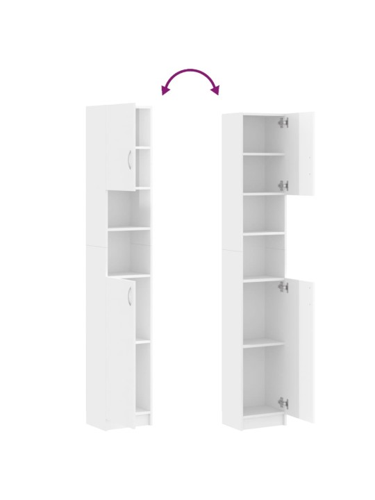 Koupelnová skříňka bílá lesklá 32x25,5x190 cm kompozitní dřevo