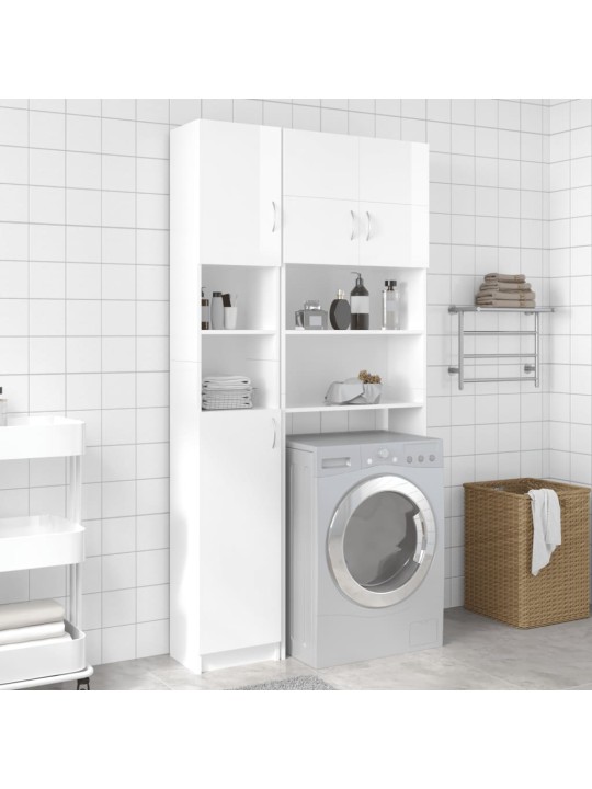 Koupelnová skříňka bílá lesklá 32x25,5x190 cm kompozitní dřevo