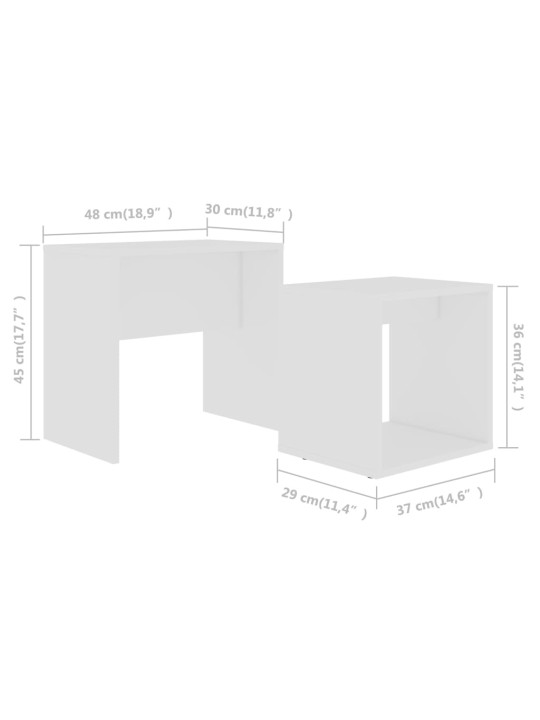 Set konferenčních stolků bílý 48 x 30 x 45 cm kompozitní dřevo
