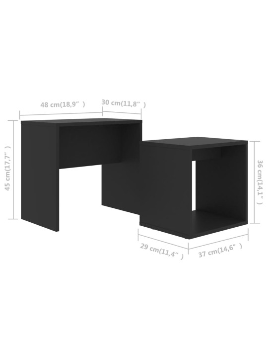 Set konferenčních stolků černý 48 x 30 x 45 cm kompozitní dřevo