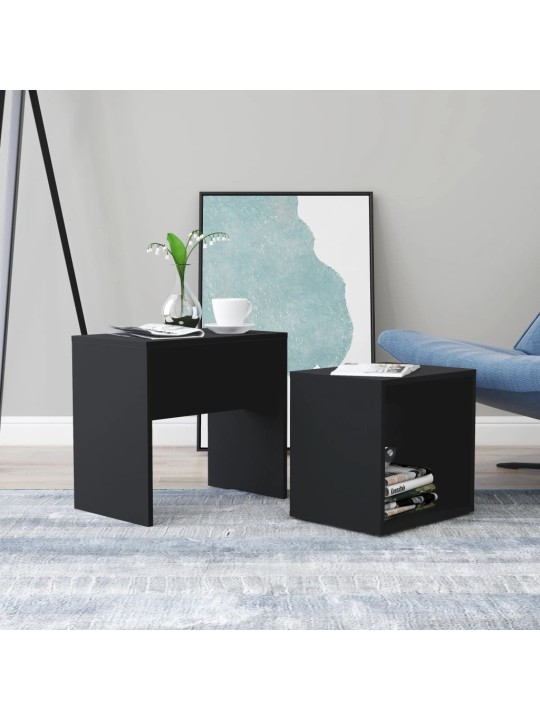 Set konferenčních stolků černý 48 x 30 x 45 cm kompozitní dřevo