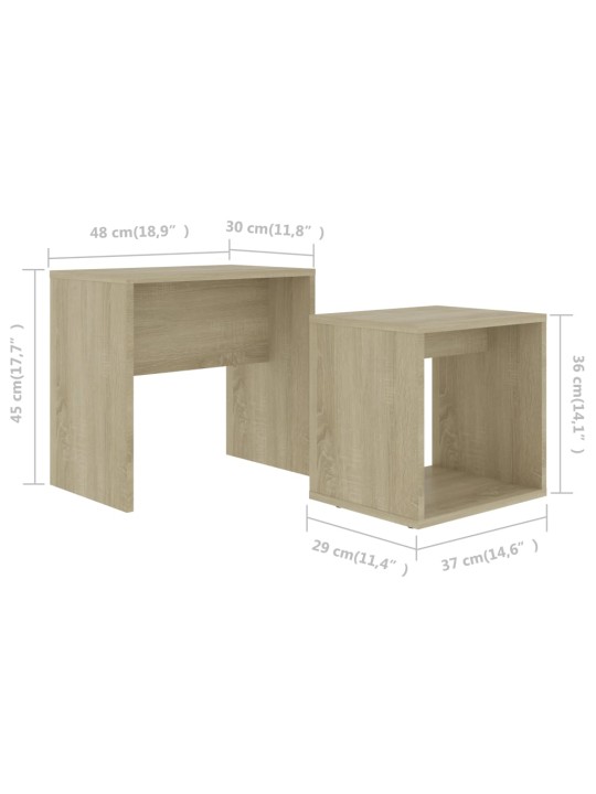 Set konferenčních stolků sonoma dub 48x30x45cm kompozitní dřevo
