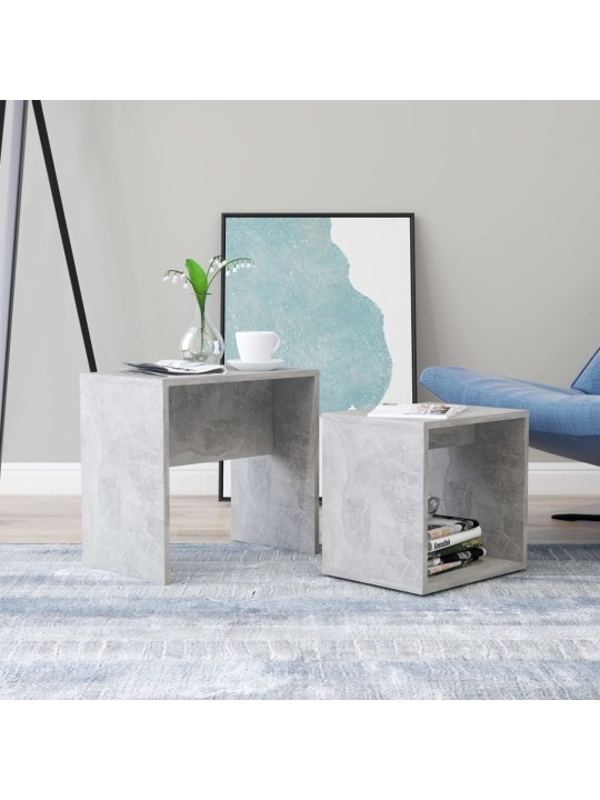 Set konferenčních stolků betonově šedý 48x30x45 cm kompozit