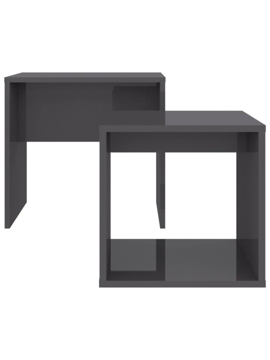 Set konferenčních stolků šedý lesklý 48x30x45 kompozitní dřevo