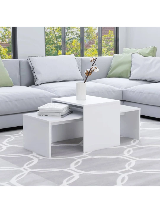 Set konferenčních stolků bílý 100 x 48 x 40 cm kompozitní dřevo