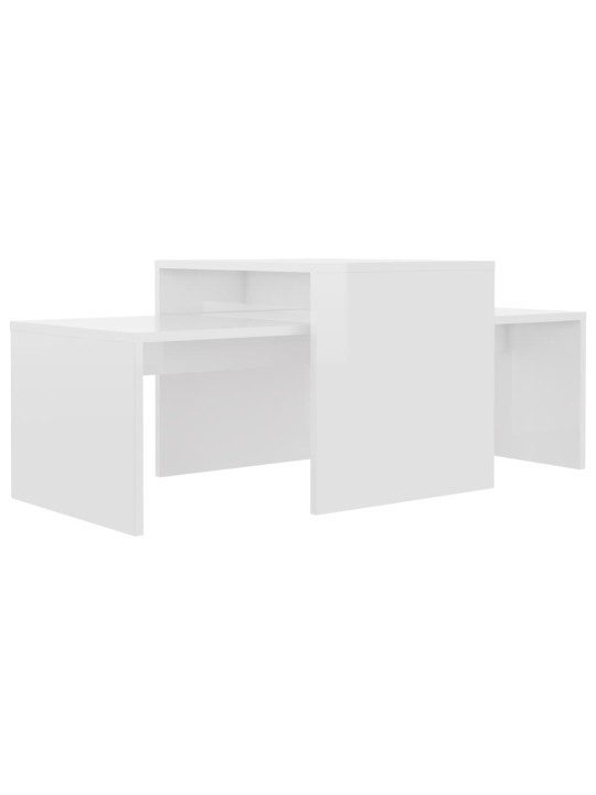 Set konferenčních stolků bílý vysoký lesk 100x48x40 cm kompozit