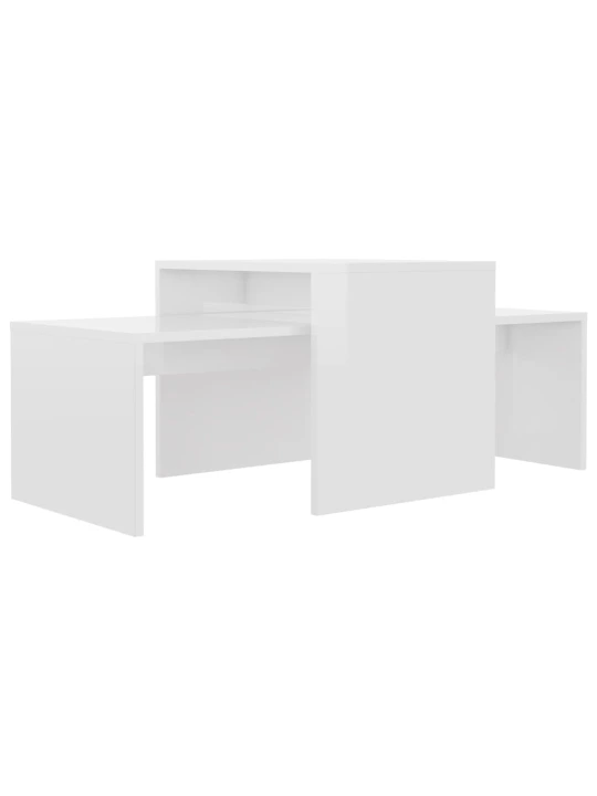 Set konferenčních stolků bílý vysoký lesk 100x48x40 cm kompozit