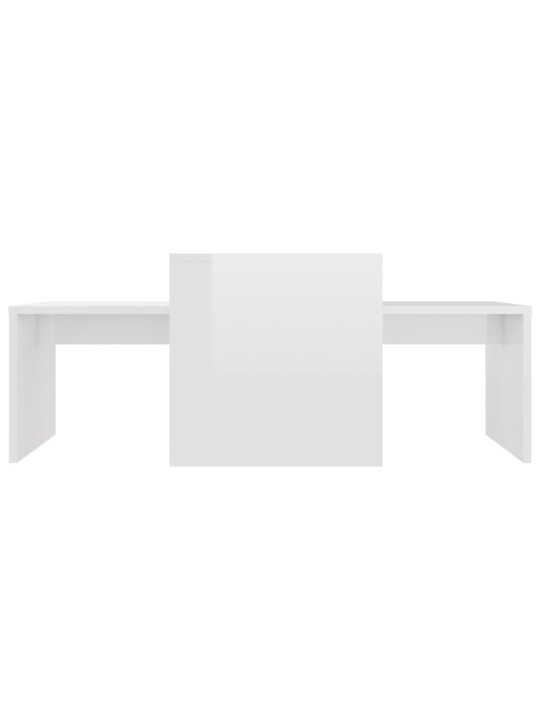 Set konferenčních stolků bílý vysoký lesk 100x48x40 cm kompozit