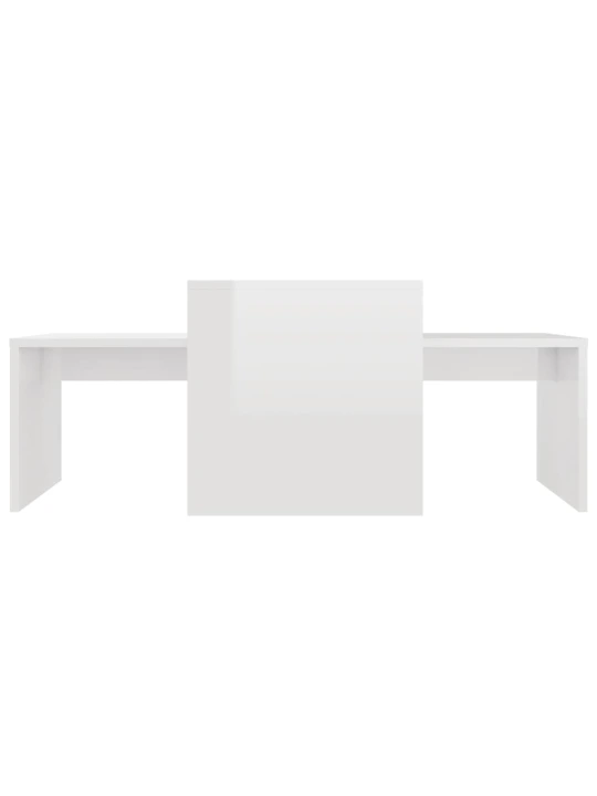 Set konferenčních stolků bílý vysoký lesk 100x48x40 cm kompozit