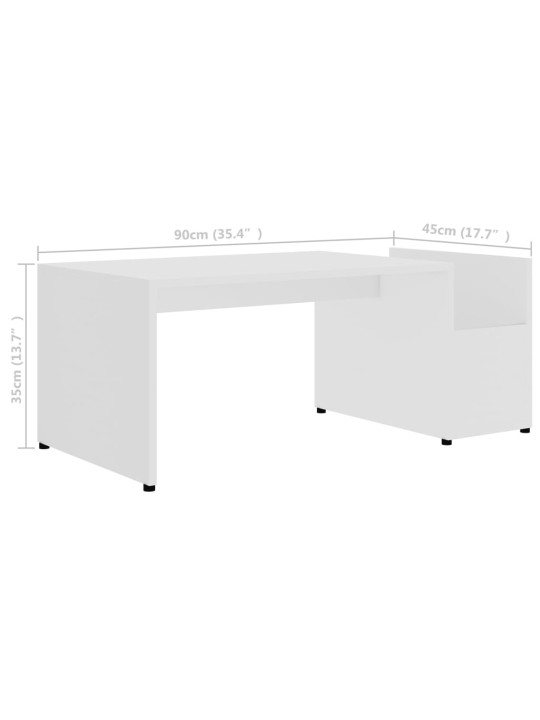 Konferenční stolek bílý 90 x 45 x 35 cm kompozitní dřevo