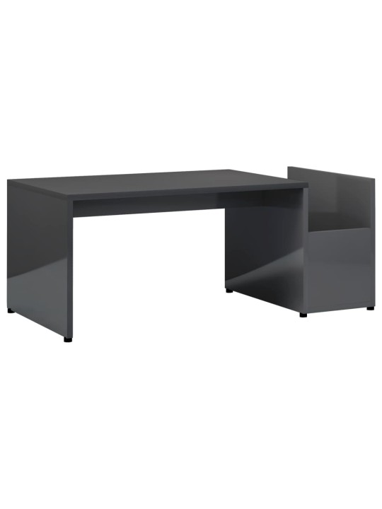 Konferenční stolek šedý s vysokým leskem 90x45x35 cm kompozit