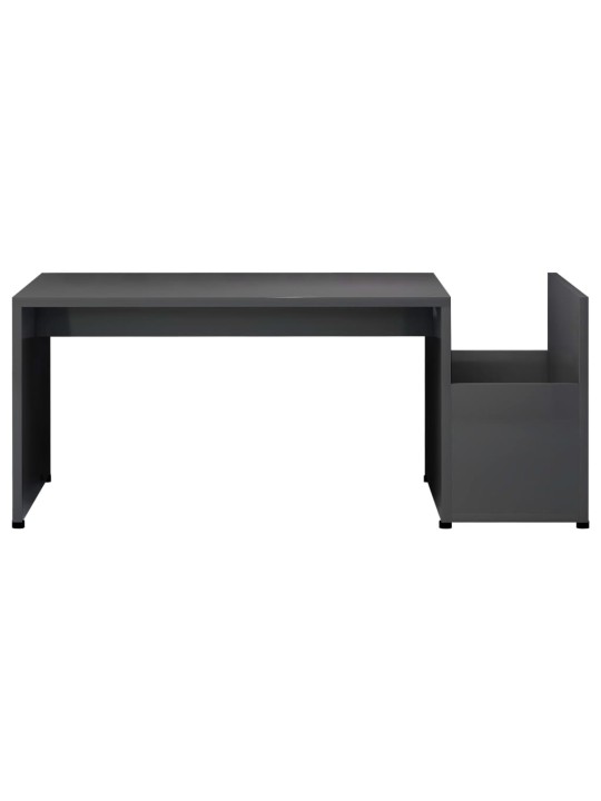 Konferenční stolek šedý s vysokým leskem 90x45x35 cm kompozit