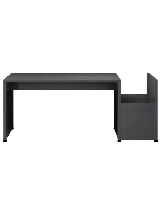 Konferenční stolek šedý s vysokým leskem 90x45x35 cm kompozit