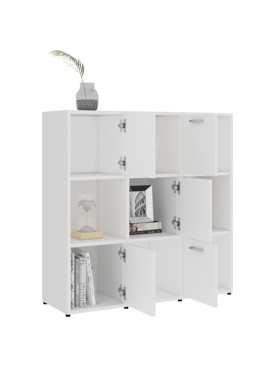 Knihovna bílá 90 x 30 x 90 cm kompozitní dřevo