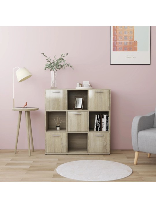 Knihovna dub sonoma 90 x 30 x 90 cm kompozitní dřevo
