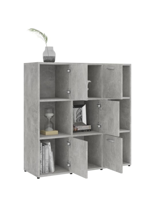 Knihovna betonově šedá 90 x 30 x 90 cm kompozitní dřevo