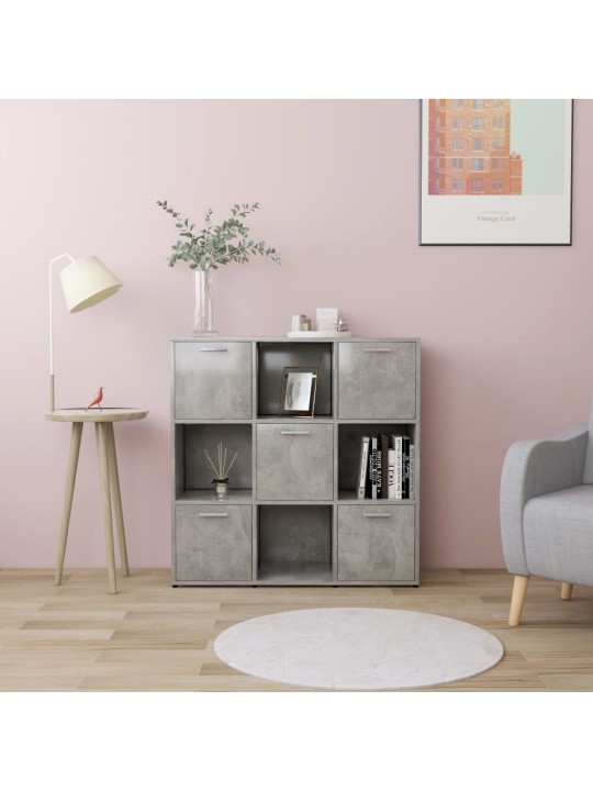 Knihovna betonově šedá 90 x 30 x 90 cm kompozitní dřevo