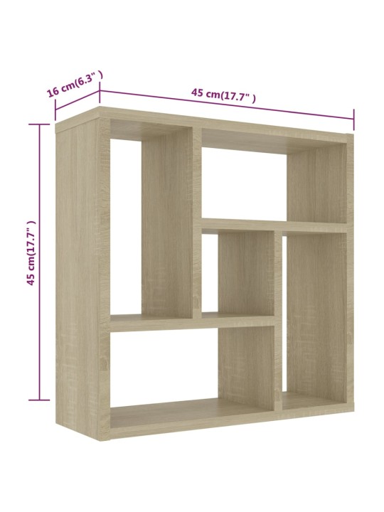 Nástěnná police sonoma dub 45,1x16x45,1 cm kompozitní dřevo