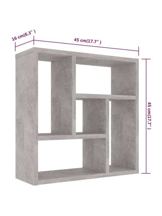 Nástěnná police betonově šedá 45,1x16x45,1 cm kompozitní dřevo