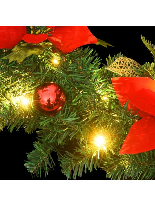 Vánoční věnec s LED diodami zelený 60 cm PVC