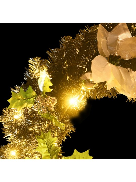 Vánoční věnec s LED diodami černý 60 cm PVC