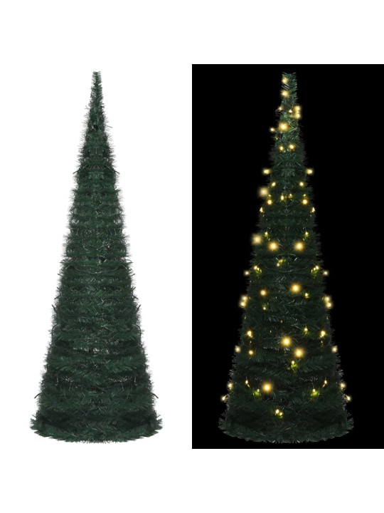 Pop-up umělý vánoční stromek s LED osvětlením zelený 180 cm