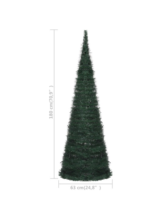 Pop-up umělý vánoční stromek s LED osvětlením zelený 180 cm