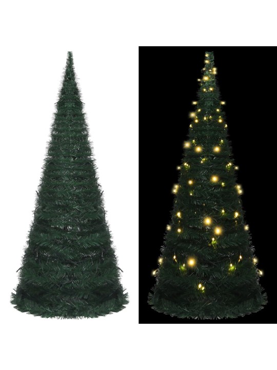 Pop-up umělý vánoční stromek s LED osvětlením zelený 210 cm