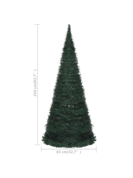 Pop-up umělý vánoční stromek s LED osvětlením zelený 210 cm