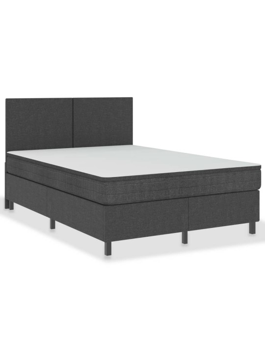 Postel boxspring tmavě šedá textil 180 x 200 cm