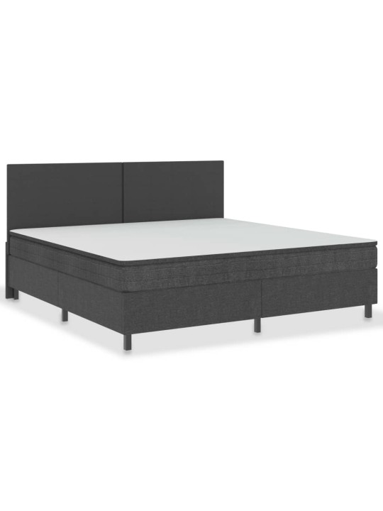 Postel boxspring tmavě šedá textil 200 x 200 cm