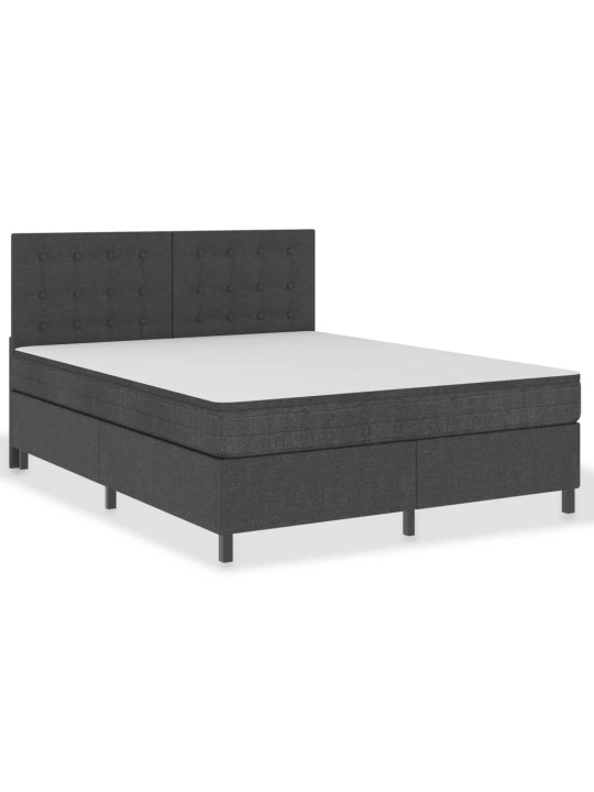 Postel boxspring tmavě šedá textil 160 x 200 cm