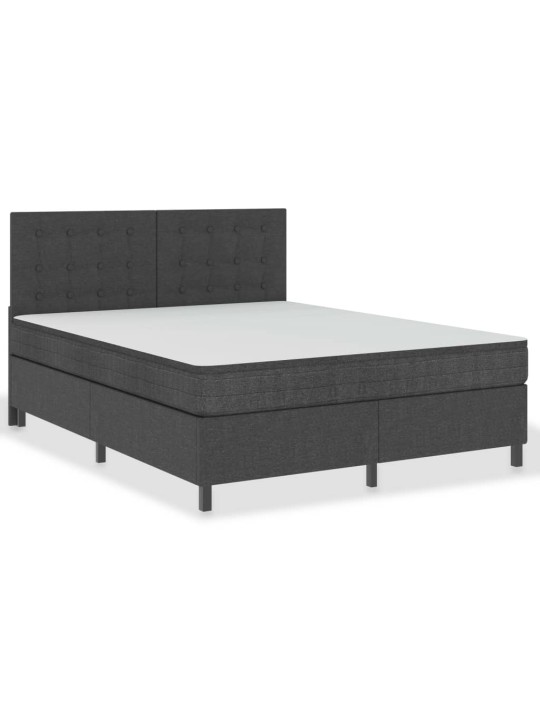 Postel boxspring tmavě šedá textil 180 x 200 cm