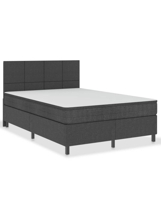 Postel boxspring tmavě šedá textil 140 x 200 cm