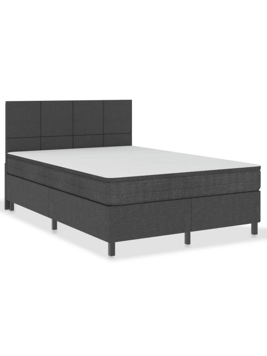 Postel boxspring tmavě šedá textil 140 x 200 cm