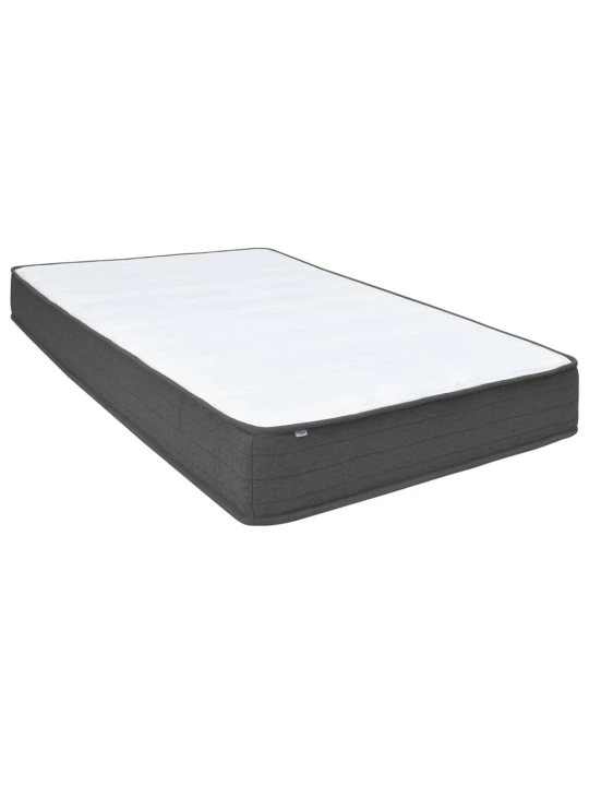 Postel boxspring tmavě šedá textil 140 x 200 cm