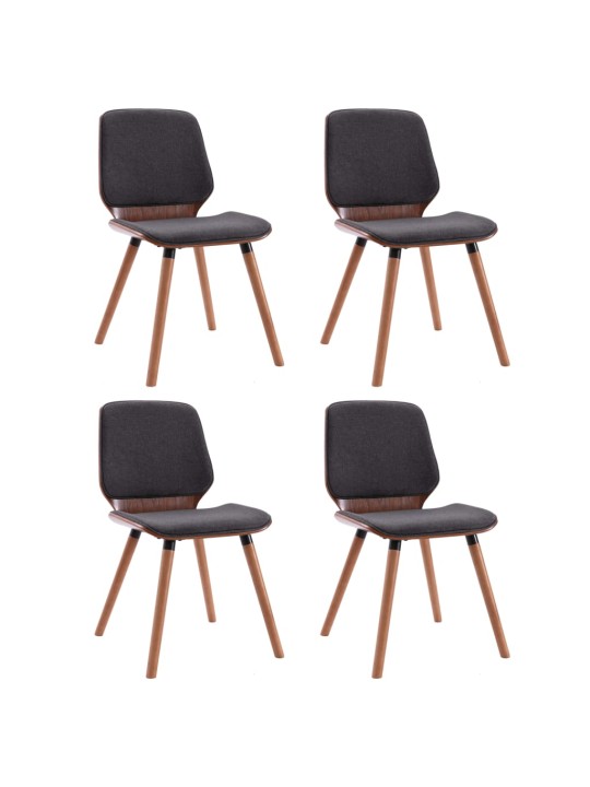 Jídelní židle 4 ks šedé textil