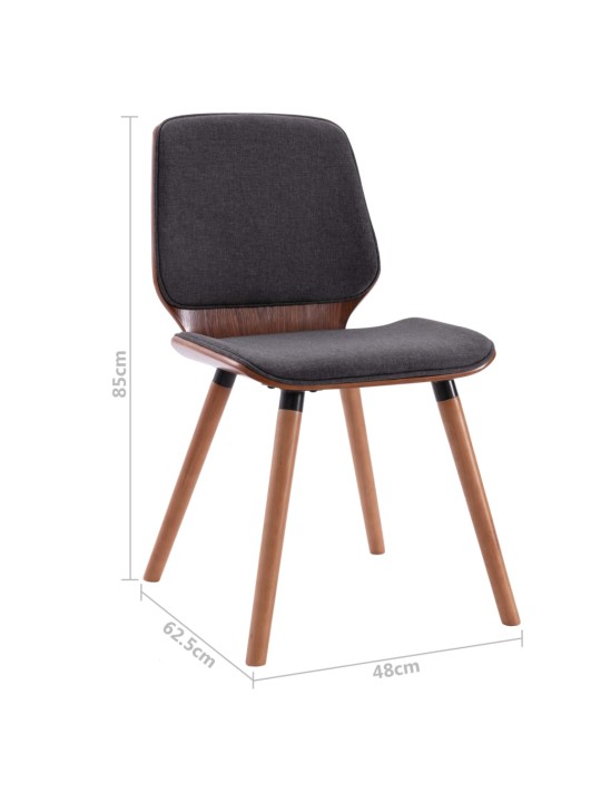 Jídelní židle 4 ks šedé textil