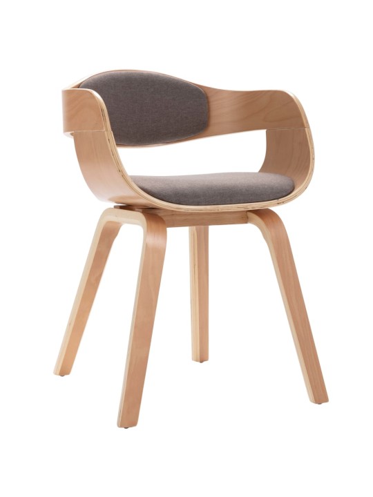 Jídelní židle 4 ks ohýbané dřevo a taupe textil