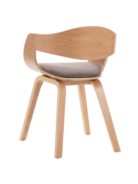 Jídelní židle 4 ks ohýbané dřevo a taupe textil