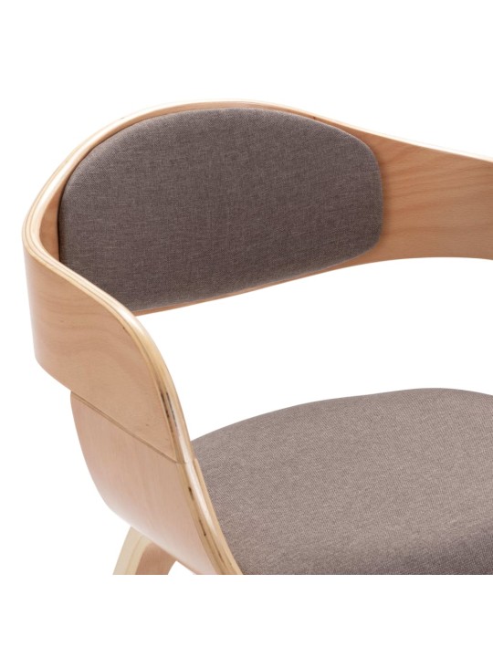 Jídelní židle 4 ks ohýbané dřevo a taupe textil