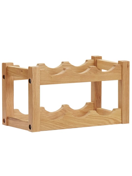 Stojan na víno na 6 lahví 37 x 21 x 21 cm masivní dubové dřevo